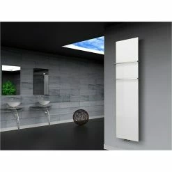 BAUHAUS Designheizkörper Manhattan 3 47 X 180 Cm, Mit 2 Handtuchhalter (15 Mm), 1.118 W Bei 75/65/20 °C, Weiß