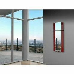 BAUHAUS Designheizkörper Singapur 47 X 120 Cm, Mit 1 Handtuchhalter (15 Mm), 799 W Bei 75/65/20 °C, Rot