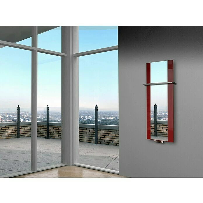 BAUHAUS Designheizkörper Singapur 47 X 120 Cm, Mit 1 Handtuchhalter (15 Mm), 799 W Bei 75/65/20 °C, Rot 3 BAUHAUS Designheizkörper Singapur 47 X 120 Cm, Mit 1 Handtuchhalter (15 Mm), 799 W Bei 75/65/20 °C, Rot