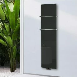 BAUHAUS Designheizkörper Montevideo 47 X 180 Cm, Mit 2 Handtuchhalter (15 Mm), 1.118 W Bei 75/65/20 °C, Grau -Sanitärinstallation Verkaufsladen 12 2989