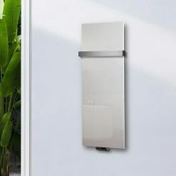 BAUHAUS Designheizkörper Montevideo 47 X 120 Cm, Mit 1 Handtuchhalter (50 Mm), 799 W Bei 75/65/20 °C, Weiß -Sanitärinstallation Verkaufsladen 12 2996