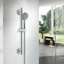 BAUHAUS Mixomat Brausegarnitur Spitter Art Strahl: Sanfter Duschregen, Massageregen, Luftumsprudelter Duschregen, Chrom -Sanitärinstallation Verkaufsladen 12 303