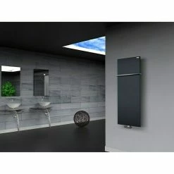 BAUHAUS Designheizkörper Manhattan 2 47 X 120 Cm, Mit 1 Handtuchhalter (15 Mm), 799 W Bei 75/65/20 °C, Anthrazit