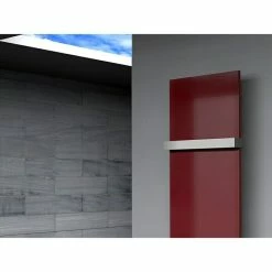 BAUHAUS Designheizkörper Manhattan 2 47 X 120 Cm, Mit 1 Handtuchhalter (50 Mm), 799 W Bei 75/65/20 °C, Rot -Sanitärinstallation Verkaufsladen 12 3051