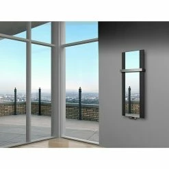 BAUHAUS Designheizkörper Singapur 47 X 120 Cm, Mit 1 Handtuchhalter (50 Mm), 799 W Bei 75/65/20 °C, Schwarz