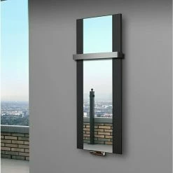 BAUHAUS Designheizkörper Singapur 47 X 120 Cm, Mit 1 Handtuchhalter (50 Mm), 799 W Bei 75/65/20 °C, Schwarz -Sanitärinstallation Verkaufsladen 12 3058