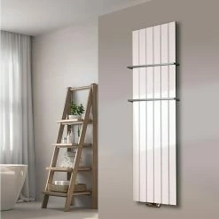 BAUHAUS Designheizkörper Peking 47 X 180 Cm, Mit 2 Handtuchhalter (15 Mm), 1.118 W Bei 75/65/20 °C, Weiß -Sanitärinstallation Verkaufsladen 12 3076