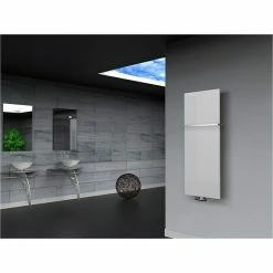 BAUHAUS Designheizkörper Manhattan 2 47 X 120 Cm, Mit 1 Handtuchhalter (15 Mm), 799 W Bei 75/65/20 °C, Weiß -Sanitärinstallation Verkaufsladen 12 3087