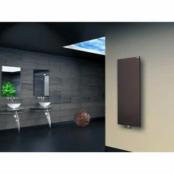 BAUHAUS Designheizkörper Manhattan 2 47 X 120 Cm, Ohne Handtuchhalter, 799 W Bei 75/65/20 °C, Braun -Sanitärinstallation Verkaufsladen 12 3093