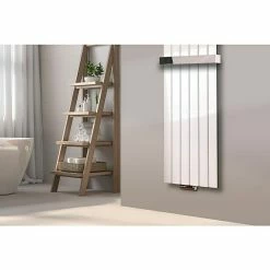 BAUHAUS Designheizkörper Peking 47 X 180 Cm, 2 Handtuchhalter (50 Mm) Glänzend, 1.118 W Bei 75/65/20 °C, Weiß -Sanitärinstallation Verkaufsladen 12 3112