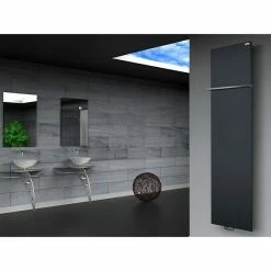 BAUHAUS Designheizkörper Manhattan 3 47 X 180 Cm, Mit 1 Handtuchhalter (15 Mm), 1.118 W Bei 75/65/20 °C, Anthrazit -Sanitärinstallation Verkaufsladen 12 3119