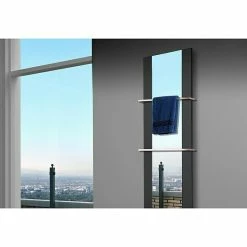 BAUHAUS Designheizkörper Singapur 47 X 180 Cm, Mit 2 Handtuchhalter (15 Mm), 1.118 W Bei 75/65/20 °C, Schwarz -Sanitärinstallation Verkaufsladen 12 3176