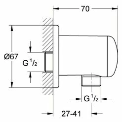 BAUHAUS Grohe Brauseanschluss Relexa Typ 2 ½″, Chrom -Sanitärinstallation Verkaufsladen 12 327
