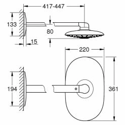BAUHAUS Grohe Rainshower Duo 360 Kopfbrausen-Set 22 X 36,1 Cm, 39 L/min Bei 3 Bar, Moonwhite/Chrom -Sanitärinstallation Verkaufsladen 12 336
