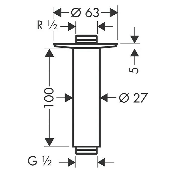 BAUHAUS Hansgrohe Deckenanschluss Raindance Länge: 10 Cm, Chrom 4 BAUHAUS Hansgrohe Deckenanschluss Raindance Länge: 10 Cm, Chrom – Bild 2