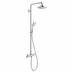 BAUHAUS Hansgrohe Duschsystem Croma Select E Showerpipe 180 Mit Thermostatarmatur, Lochabstand: 98,1 Cm, Anzahl Strahlarten: 3 Stk., Chrom/Weiß