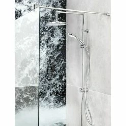 BAUHAUS Mixomat Duschsystem Denver Mit Umsteller, Lochabstand: 67 Cm, Anzahl Strahlarten: 5 Stk., Chrom/Weiß 9 BAUHAUS Mixomat Duschsystem Denver Mit Umsteller, Lochabstand: 67 Cm, Anzahl Strahlarten: 5 Stk., Chrom/Weiß -Sanitärinstallation Verkaufsladen 12 402