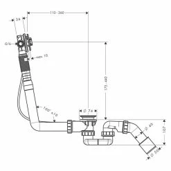 BAUHAUS Hansgrohe Ab- & Überlaufgarnitur Exafill S Kunststoff, 1½″, Geeignet Für: Handelsübliche Badewannen -Sanitärinstallation Verkaufsladen 12 43