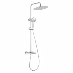 BAUHAUS Camargue Duschsystem Los Angeles Mit Thermostatarmatur, Anzahl Strahlarten: 3 Stk., Chrom