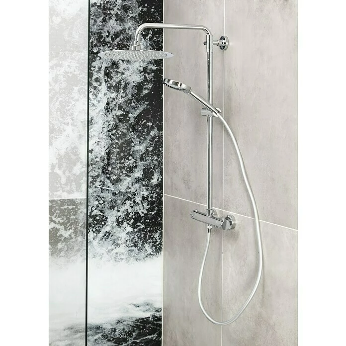 BAUHAUS Camargue Duschsystem Los Angeles Mit Thermostatarmatur, Anzahl Strahlarten: 3 Stk., Chrom 4 BAUHAUS Camargue Duschsystem Los Angeles Mit Thermostatarmatur, Anzahl Strahlarten: 3 Stk., Chrom – Bild 2