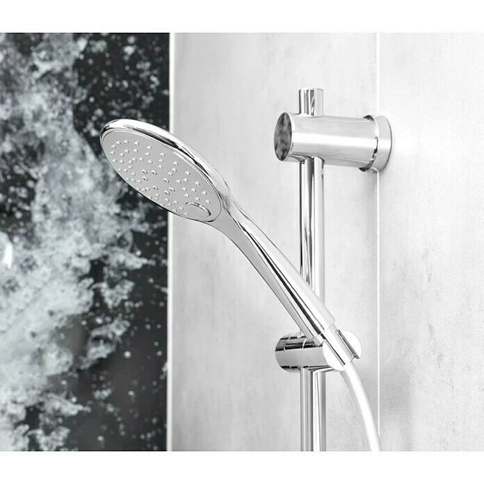 BAUHAUS Camargue Brausegarnitur Kjos Art Strahl: Kraftvoller Duschregen, Sanfter Duschregen Mit Luftsprudeltem Duschregen, Massagestrahl, Chrom 5 BAUHAUS Camargue Brausegarnitur Kjos Art Strahl: Kraftvoller Duschregen, Sanfter Duschregen Mit Luftsprudeltem Duschregen, Massagestrahl, Chrom – Bild 3