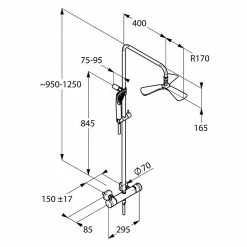 BAUHAUS Kludi Fizz Duschsystem Mit Thermostatarmatur, Lochabstand: 76,5 Cm, Anzahl Strahlarten: 1 Stk. -Sanitärinstallation Verkaufsladen 12 496
