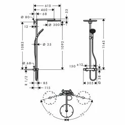 BAUHAUS Hansgrohe Duschsystem Raindance S Showerpipe 300 Mit Thermostatarmatur, Lochabstand: 108,3 Cm, Anzahl Strahlarten: 3 Stk., Chrom 5 BAUHAUS Hansgrohe Duschsystem Raindance S Showerpipe 300 Mit Thermostatarmatur, Lochabstand: 108,3 Cm, Anzahl Strahlarten: 3 Stk., Chrom -Sanitärinstallation Verkaufsladen 12 499