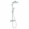 BAUHAUS Hansgrohe Crometta Duschsystem E 240 Mit Thermostatarmatur, Lochabstand: 103,4 Cm, Anzahl Strahlarten: 2 Stk., Chrom -Sanitärinstallation Verkaufsladen 12 510