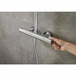 BAUHAUS Hansgrohe Crometta Duschsystem E 240 Mit Thermostatarmatur, Lochabstand: 103,4 Cm, Anzahl Strahlarten: 2 Stk., Chrom 10 BAUHAUS Hansgrohe Crometta Duschsystem E 240 Mit Thermostatarmatur, Lochabstand: 103,4 Cm, Anzahl Strahlarten: 2 Stk., Chrom -Sanitärinstallation Verkaufsladen 12 512