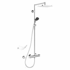 BAUHAUS Hansa Fit Duschsystem Mit Thermostatarmatur, Lochabstand: 100,5 Cm, Anzahl Strahlarten: 3 Stk., Chrom