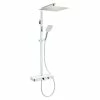 BAUHAUS Camargue Duschsystem Grande Vita Mit Thermostatarmatur, Anzahl Strahlarten: 3 Stk., Chrom/Weiß -Sanitärinstallation Verkaufsladen 12 551