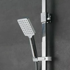 BAUHAUS Camargue Duschsystem Grande Vita Mit Thermostatarmatur, Anzahl Strahlarten: 3 Stk., Chrom/Weiß -Sanitärinstallation Verkaufsladen 12 554