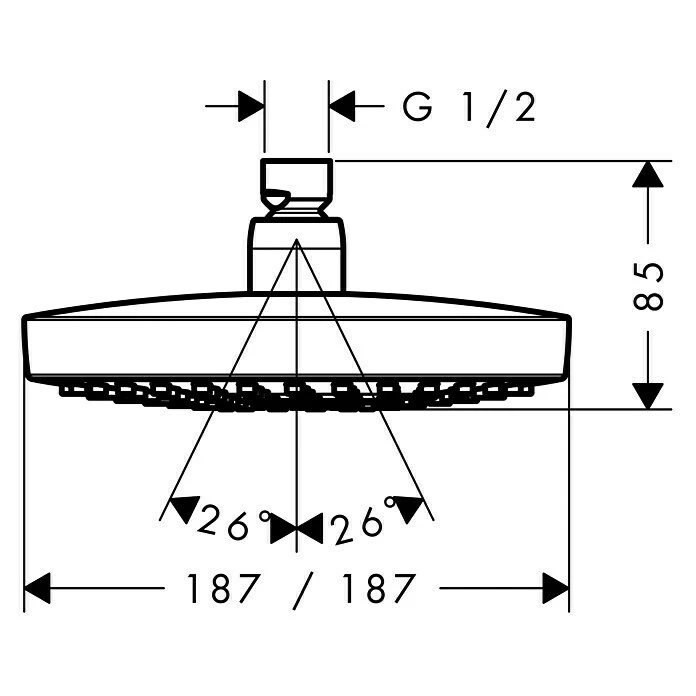 BAUHAUS Hansgrohe Kopfbrause Croma Select E 180 18,7 X 18,7 Cm, Anzahl Funktionen: 2, Chrom 4 BAUHAUS Hansgrohe Kopfbrause Croma Select E 180 18,7 X 18,7 Cm, Anzahl Funktionen: 2, Chrom – Bild 2