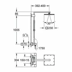 BAUHAUS Grohe Duschsystem Euphoria Cube XXL Mit Thermostatarmatur, Lochabstand: 100,5 Cm, Anzahl Strahlarten: 1 Stk., Chrom 11 BAUHAUS Grohe Duschsystem Euphoria Cube XXL Mit Thermostatarmatur, Lochabstand: 100,5 Cm, Anzahl Strahlarten: 1 Stk., Chrom -Sanitärinstallation Verkaufsladen 12 575