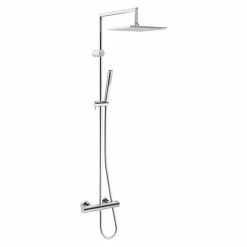 BAUHAUS Hansa Prisma Duschsystem Mit Thermostatarmatur, Lochabstand: 83 Cm, Anzahl Strahlarten: 2 Stk., Chrom