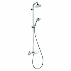 BAUHAUS Hansgrohe Duschsystem Croma Showerpipe 160 Mit Thermostatarmatur, Lochabstand: 93,2 Cm, Anzahl Strahlarten: 4 Stk., Chrom, Höhe: 110,1 Cm