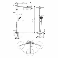 BAUHAUS Hansgrohe Duschsystem Raindance Select S Showerpipe 300 Mit Thermostatarmatur, Lochabstand: 94 Cm, Anzahl Strahlarten: 3 Stk., Chrom -Sanitärinstallation Verkaufsladen 12 613