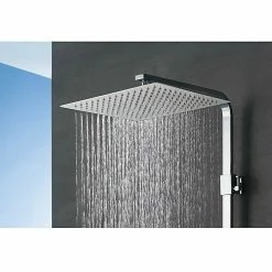 BAUHAUS Camargue Duschsystem Grande Vita Mit Thermostatarmatur, Anzahl Strahlarten: 3 Stk., Chrom/Schwarz -Sanitärinstallation Verkaufsladen 12 616