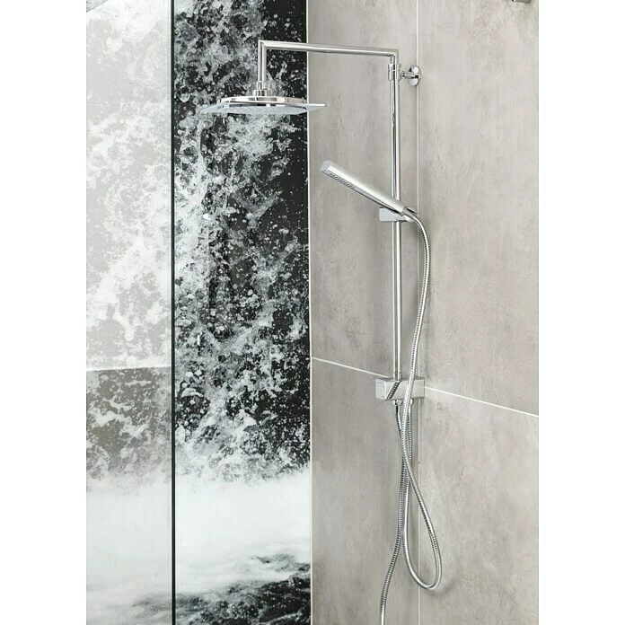 BAUHAUS Mixomat Duschsystem Ohio Lochabstand: 70 Cm, Anzahl Strahlarten: 1 Stk., Chrom 4 BAUHAUS Mixomat Duschsystem Ohio Lochabstand: 70 Cm, Anzahl Strahlarten: 1 Stk., Chrom – Bild 2