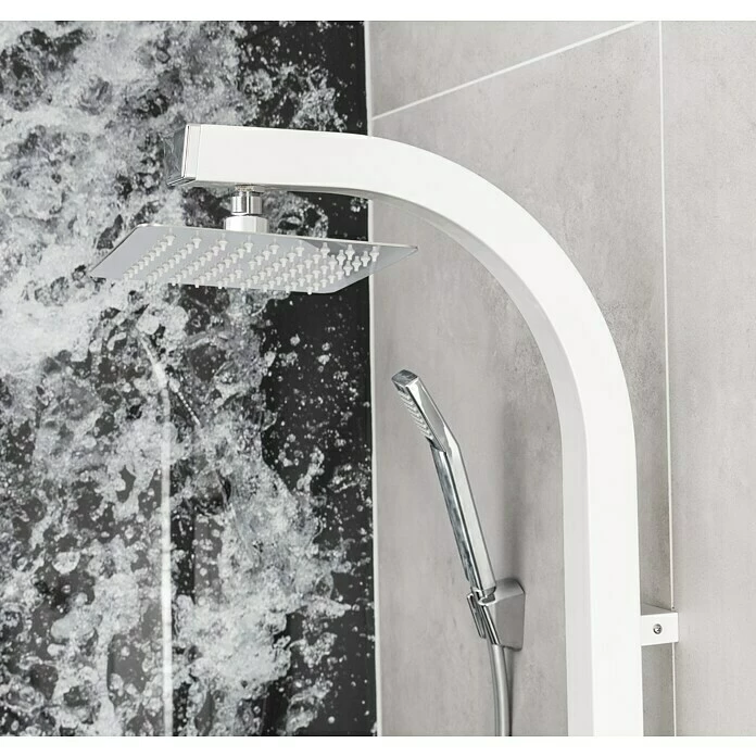 BAUHAUS Mixomat Duschpaneel Cityline 2.0 Höhe: 120 Cm, Mit Umsteller, Verchromt/Weiß 5 BAUHAUS Mixomat Duschpaneel Cityline 2.0 Höhe: 120 Cm, Mit Umsteller, Verchromt/Weiß – Bild 3