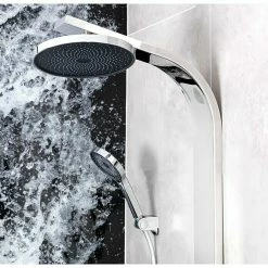 BAUHAUS Camargue Duschsystem San Diego Mit Thermostatarmatur, Chrom/Anthrazit -Sanitärinstallation Verkaufsladen 12 649