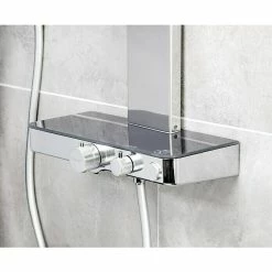 BAUHAUS Camargue Duschsystem San Diego Mit Thermostatarmatur, Chrom/Anthrazit -Sanitärinstallation Verkaufsladen 12 651