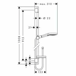 BAUHAUS Hansgrohe Brausegarnitur Raindance Select S 120 Lochabstand: 91,5 Cm, Art Strahl: Rain, RainAir, Whirl, Chrom -Sanitärinstallation Verkaufsladen 12 67