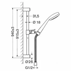 BAUHAUS Hansa Medijet Brausegarnitur Lochabstand: 91,5 Cm, Art Strahl: Weicher Duschstrahl, Chrom 7 BAUHAUS Hansa Medijet Brausegarnitur Lochabstand: 91,5 Cm, Art Strahl: Weicher Duschstrahl, Chrom -Sanitärinstallation Verkaufsladen 12 671