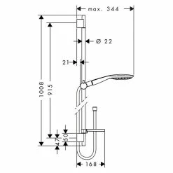 BAUHAUS Hansgrohe Brausegarnitur Raindance Select E 150 Lochabstand: 91,5 Cm, Art Strahl: RainAir, CaresseAir, Mix, Chrom/Weiß -Sanitärinstallation Verkaufsladen 12 676