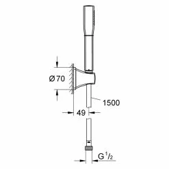 BAUHAUS Grohe Grandera Brause-Set Stick Anzahl Funktionen: 1, Chrom, Gold -Sanitärinstallation Verkaufsladen 12 754