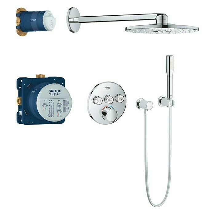 BAUHAUS Grohe SmartControl Überkopfbrausen-Set Chrom, Rund, Metall, Anzahl Funktionen: 2 3 BAUHAUS Grohe SmartControl Überkopfbrausen-Set Chrom, Rund, Metall, Anzahl Funktionen: 2