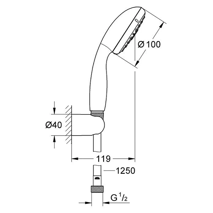 BAUHAUS Grohe Tempesta 100 Brause-Set Anzahl Funktionen: 2, Chrom 4 BAUHAUS Grohe Tempesta 100 Brause-Set Anzahl Funktionen: 2, Chrom – Bild 2