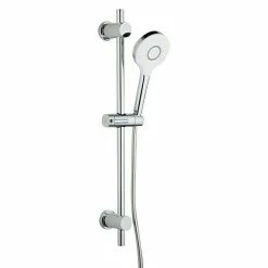 BAUHAUS Camargue Brausegarnitur Batöni Art Strahl: Runder Duschregen, Großflächiger Duschregen, Intensiver Duschregen, Chrom/Weiß