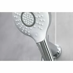 BAUHAUS Camargue Brausegarnitur Batöni Art Strahl: Runder Duschregen, Großflächiger Duschregen, Intensiver Duschregen, Chrom/Weiß -Sanitärinstallation Verkaufsladen 12 772